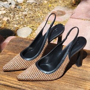 DKNY Women's Cierra Brown Pointed Toe Slingback Pumps Size 8